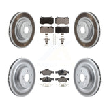 Front Rear Coated Brake Rotors Ceramic Pad Kit For Mercedes-Benz S550 SL550 S600