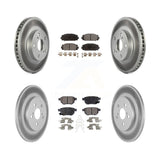 Front Rear Coated Disc Brake Rotors And Ceramic Pads Kit For Lexus CT200h