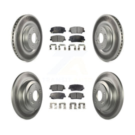 Front Rear Coated Disc Brake Rotor And Ceramic Pad Kit For Hyundai Genesis Coupe