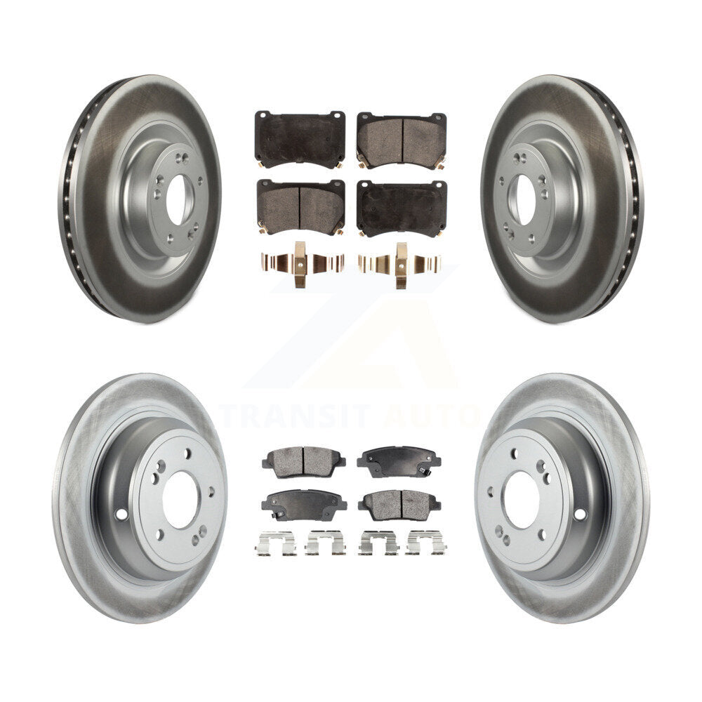 [Front+Rear] 2012-2014 Hyundai Genesis 5.0L Premium Coated Rotors & Ceramic Pads Brake Kit For Max Braking