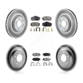 Front Rear Coated Brake Rotor Ceramic Pad Kit For 2015 Hyundai Sonata GAS engine