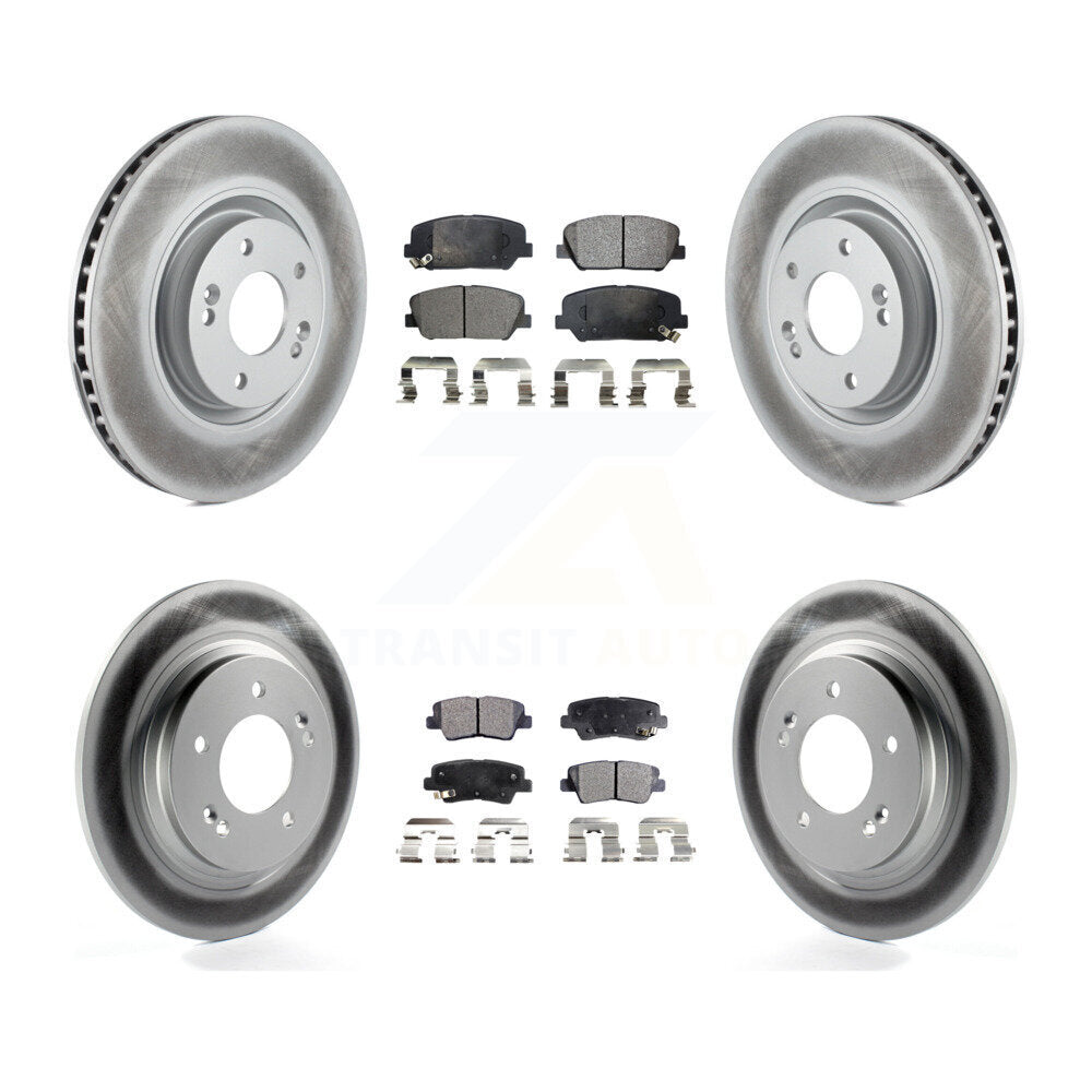 [Front+Rear] 2013-2015 Kia Optima 2.0L Premium Coated Rotors & Ceramic Pads Brake Kit For Max Braking