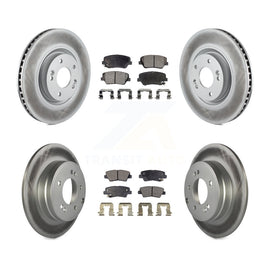 Front Rear Coated Disc Brake Rotors And Ceramic Pads Kit For Hyundai Azera