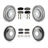 Front Rear Coated Disc Brake Rotors And Ceramic Pads Kit For Kia Optima