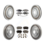 Front Rear Coated Disc Brake Rotors And Ceramic Pads Kit For Audi A6