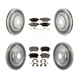 Front Rear Coated Disc Brake Rotors And Ceramic Pads Kit For Audi A6 Quattro A7