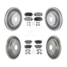 Charger l&#39;image dans la galerie, Front Rear Coated Disc Brake Rotors And Ceramic Pads Kit For Toyota Yaris