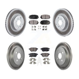 Front Rear Coated Disc Brake Rotors And Ceramic Pads Kit For Toyota Yaris