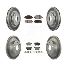 Front Rear Coated Disc Brake Rotors And Ceramic Pads Kit For Honda Accord
