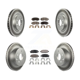 Front Rear Coated Disc Brake Rotors And Ceramic Pads Kit For Nissan LEAF