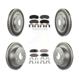 Front Rear Coated Disc Brake Rotors And Ceramic Pads Kit For Nissan Rogue