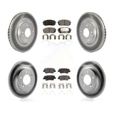 Front Rear Coated Disc Brake Rotors And Ceramic Pads Kit For Kia Optima