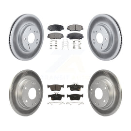 Front Rear Coated Disc Brake Rotors And Ceramic Pads Kit For Honda Civic