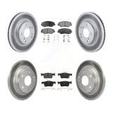 Front Rear Coated Disc Brake Rotors And Ceramic Pads Kit For Honda Civic