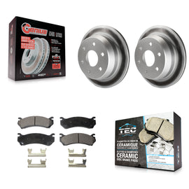Rear Coated Brake Rotor Ceramic Pad Kit For Chevrolet Silverado 2500 HD Suburban