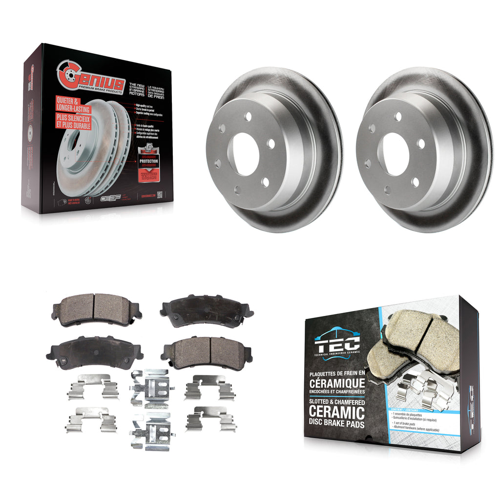 Rear Coat Brake Rotor Ceramic Pad Kit For Chevrolet Silverado 1500 GMC Sierra XL
