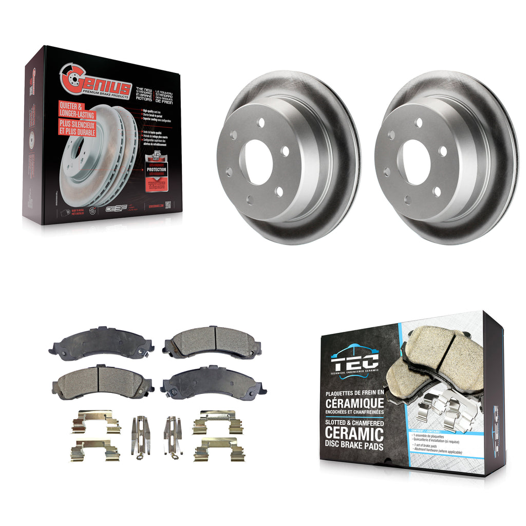 [Rear] 2002 Chevrolet Suburban 1500 4WD Premium Coated Rotors & Ceramic Pads Brake Kit For Max Braking
