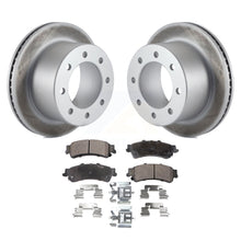 Charger l&#39;image dans la galerie, Rear Coated Brake Rotors Ceramic Pad Kit For Chevrolet Silverado 3500 GMC Sierra