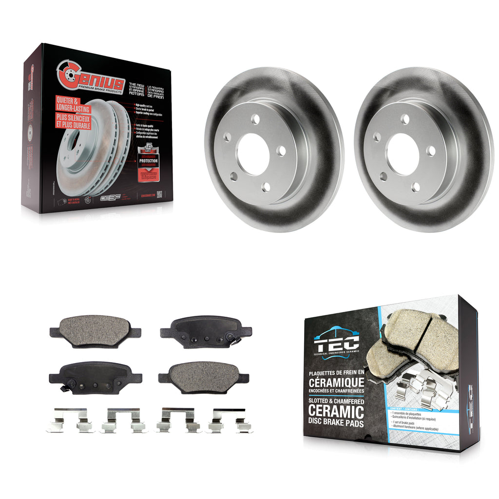 Rear Coat Brake Rotor Ceramic Pad Kit For Chevrolet Malibu Pontiac G6 Cobalt Ion