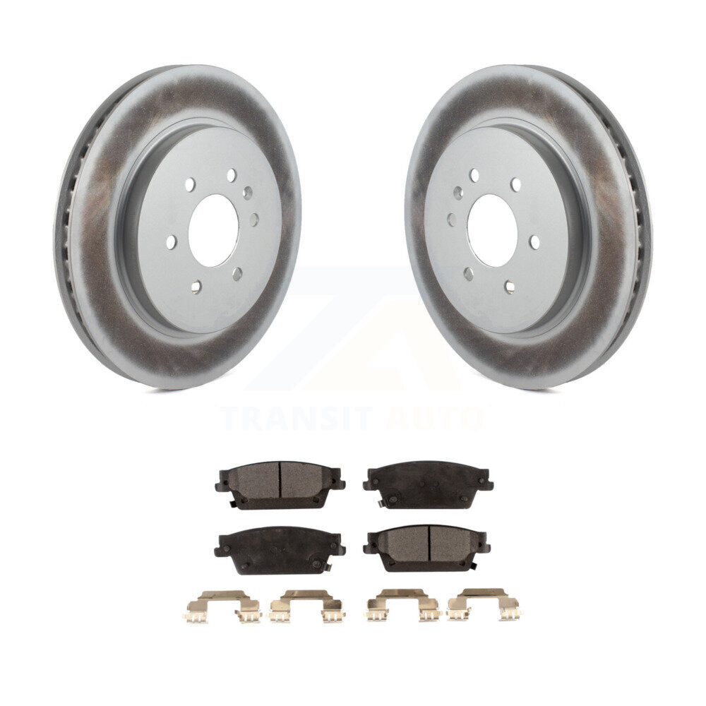 Rear Coated Disc Brake Rotors And Ceramic Pads Kit For Cadillac SRX