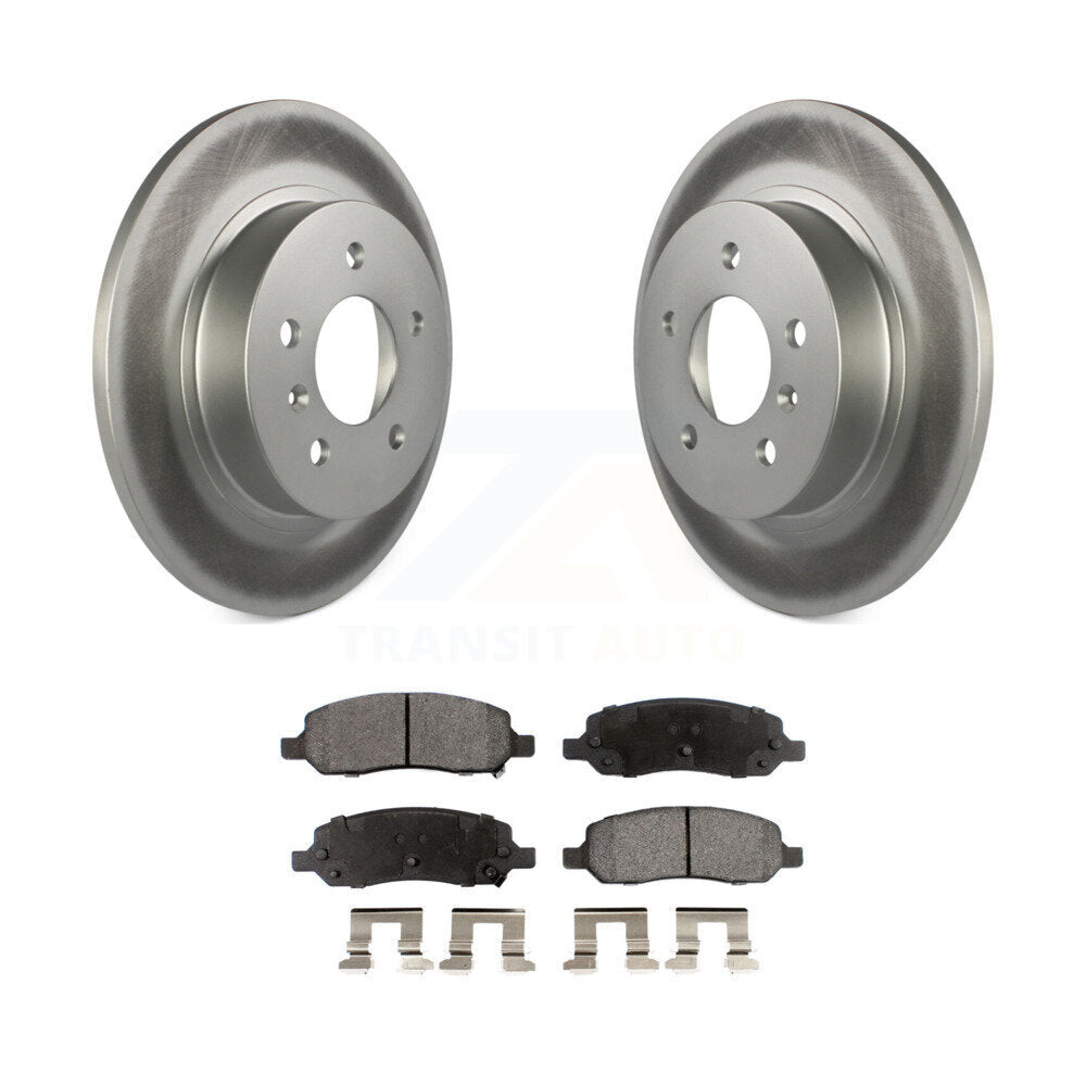 Rear Coated Brake Rotor Ceramic Pad Kit For 2006-2011 Buick Lucerne Cadillac DTS