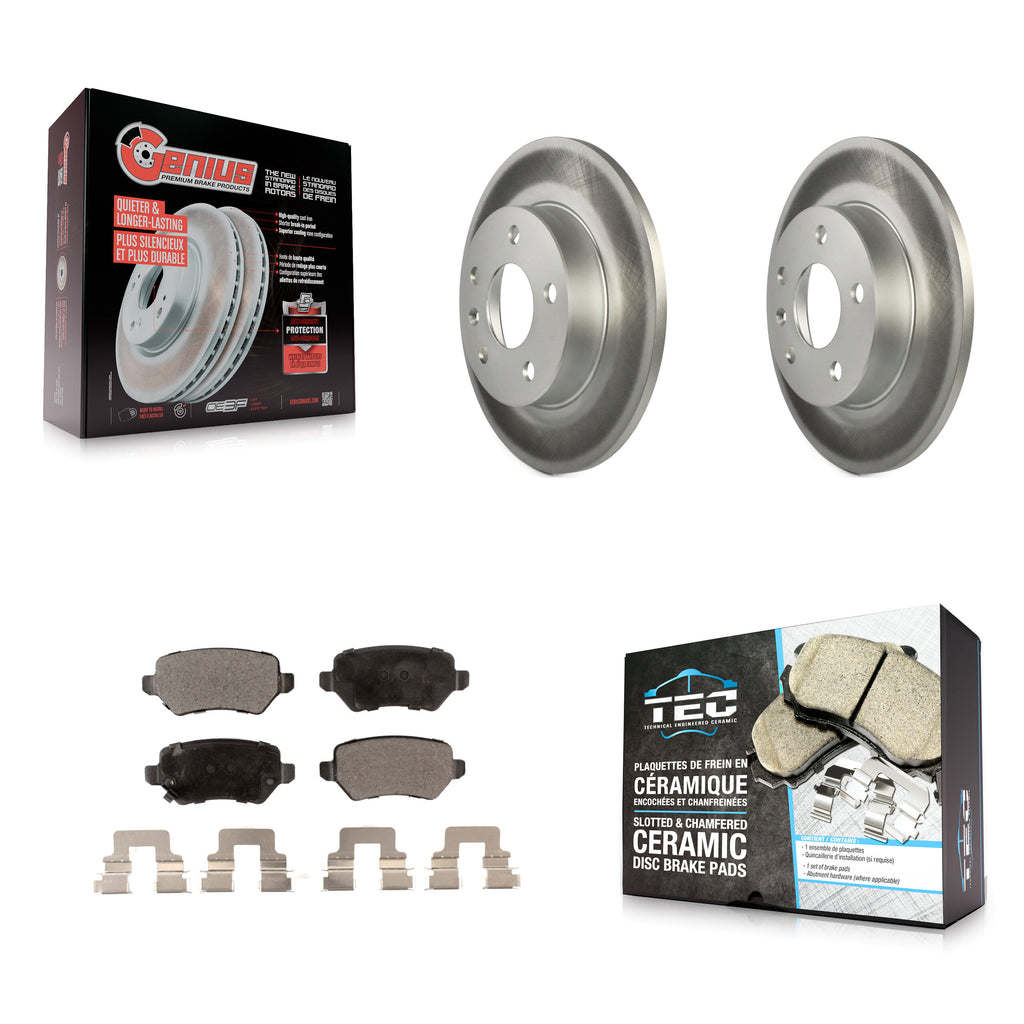 [Rear] 2008-2009 Saturn Astra Premium Coated Rotors & Ceramic Pads Brake Kit For Max Braking