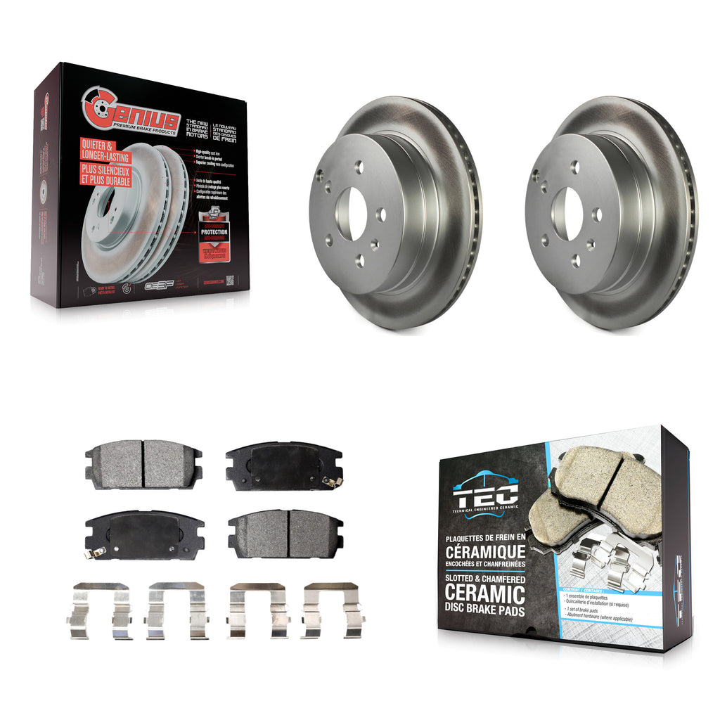Rear Coated Disc Brake Rotor & Ceramic Pad Kit For Chevrolet Equinox GMC Terrain