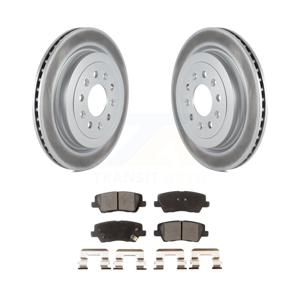 Rear Coated Disc Brake Rotors And Ceramic Pads Kit For Cadillac ATS