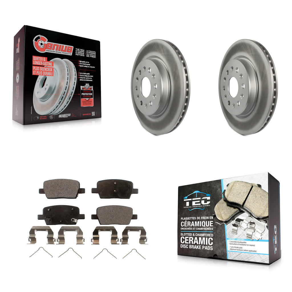 Rear Coat Brake Rotor Ceramic Pad Kit For Chevrolet Traverse GMC Acadia Cadillac