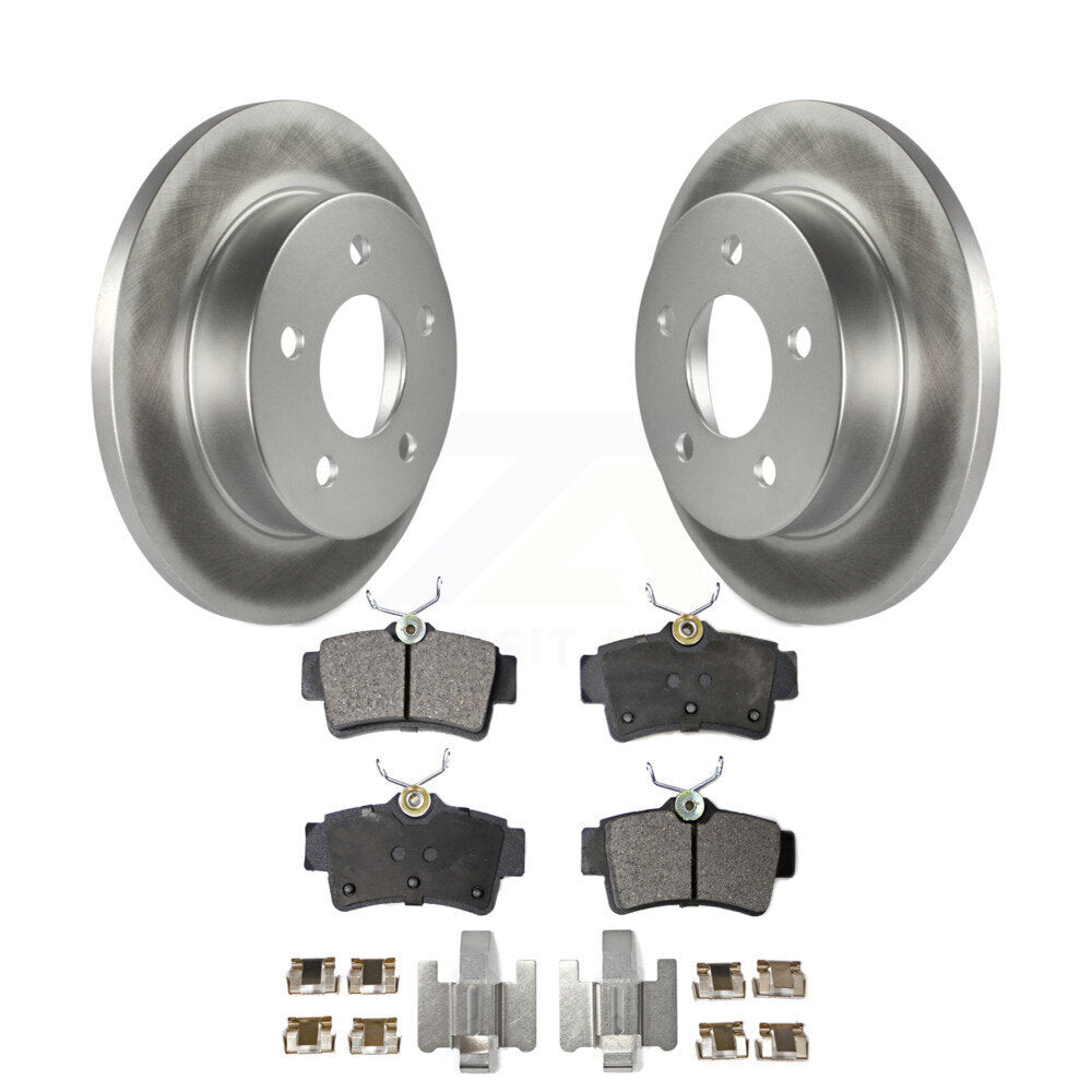 Rear Coated Disc Brake Rotors And Ceramic Pads Kit For Ford Mustang