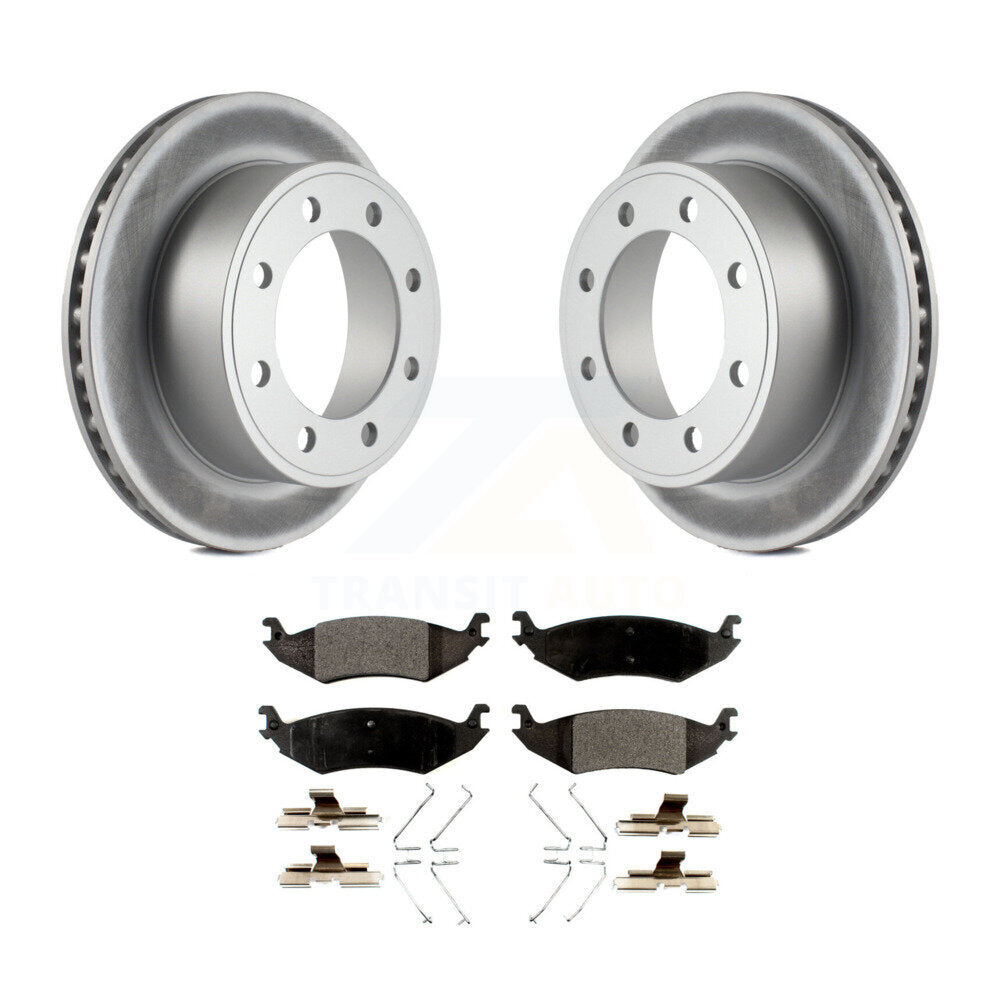 Rear Coated Disc Brake Rotor And Ceramic Pad Kit For 2007 Ford E-150 To 10 16 06