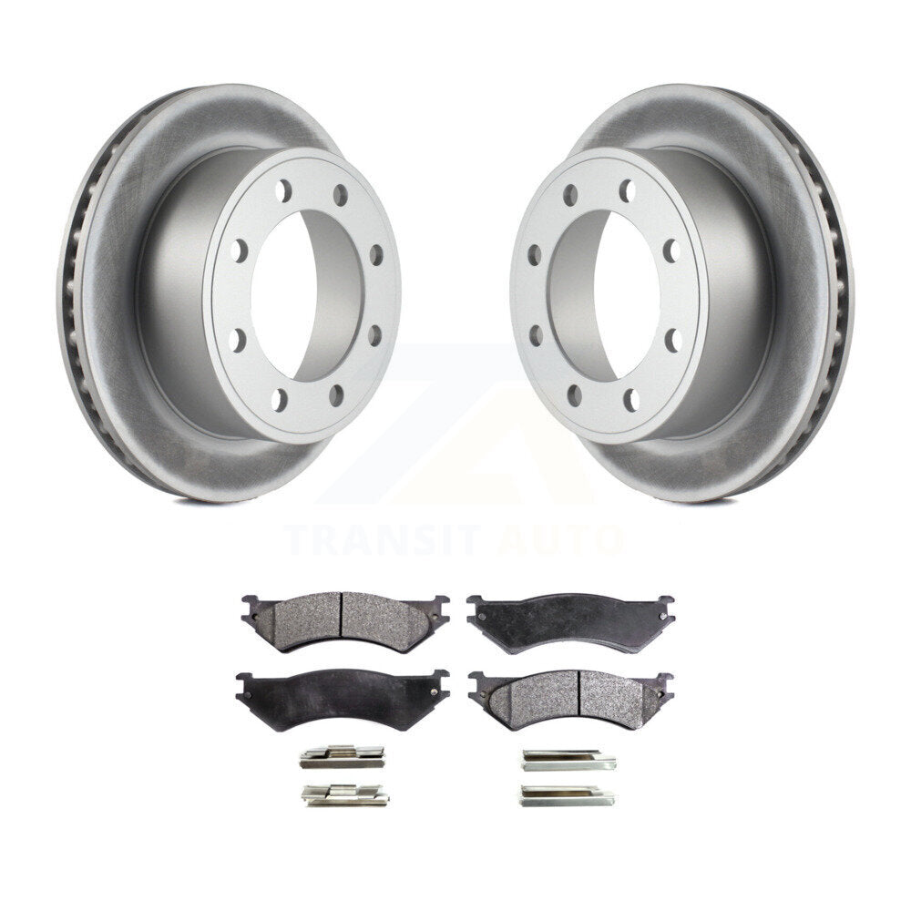 Rear Coat Brake Rotors Ceramic Pad Kit For Ford E-350 Super Duty E-250 Econoline