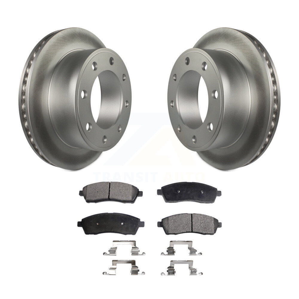 Rear Coat Brake Rotors Ceramic Pad Kit For Ford F-250 Super Duty F-350 Excursion