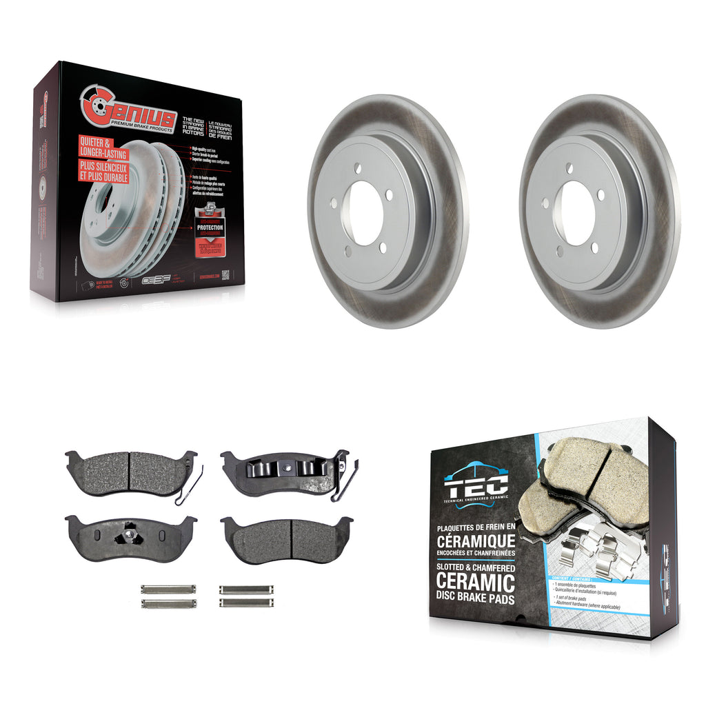 Rear Coat Disc Brake Rotors Ceramic Pad Kit For Ford Explorer Sport Trac Mercury