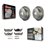 Rear Coated Disc Brake Rotors And Ceramic Pad Kit For Ford F-150 Lincoln Mark LT
