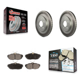 Rear Coated Disc Brake Rotors And Ceramic Pads Kit For Ford Mustang