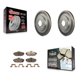 Rear Coated Disc Brake Rotors And Ceramic Pads Kit For Ford Mustang