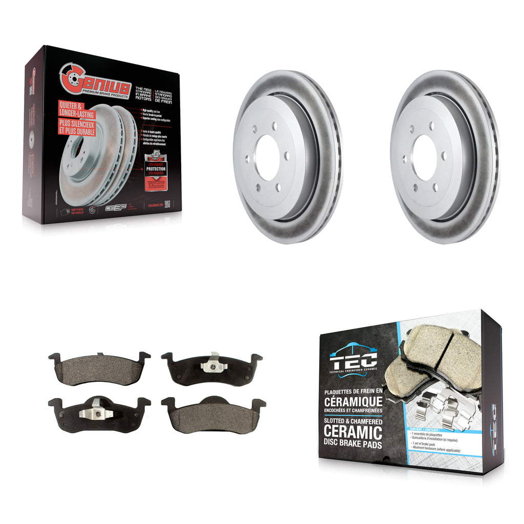 Rear Coat Disc Brake Rotor Ceramic Pad Kit For Ford Expedition Lincoln Navigator