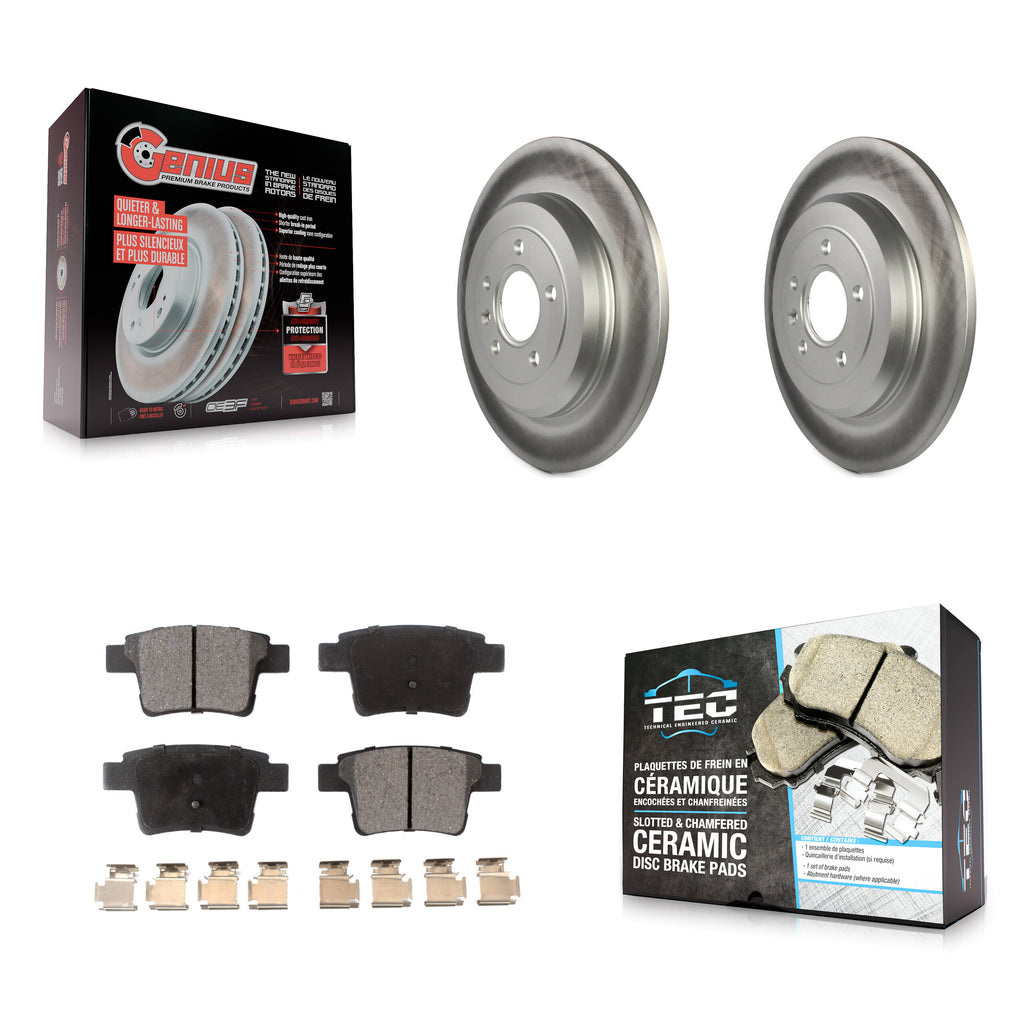 Rear Coated Brake Rotor Ceramic Pad Kit For Ford Five Hundred Freestyle Taurus X