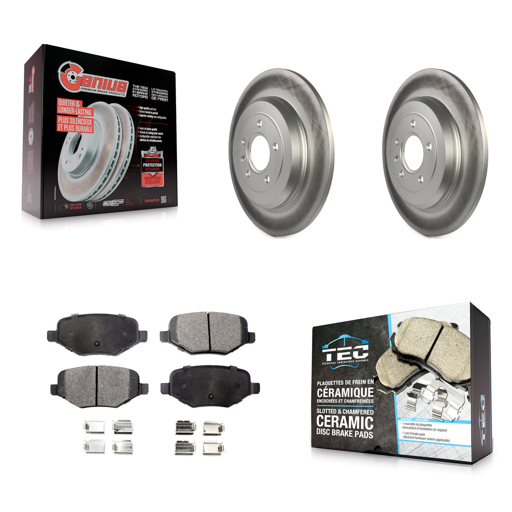Rear Coat Brake Rotor Ceramic Pad Kit For Ford Explorer Edge Taurus Flex Lincoln