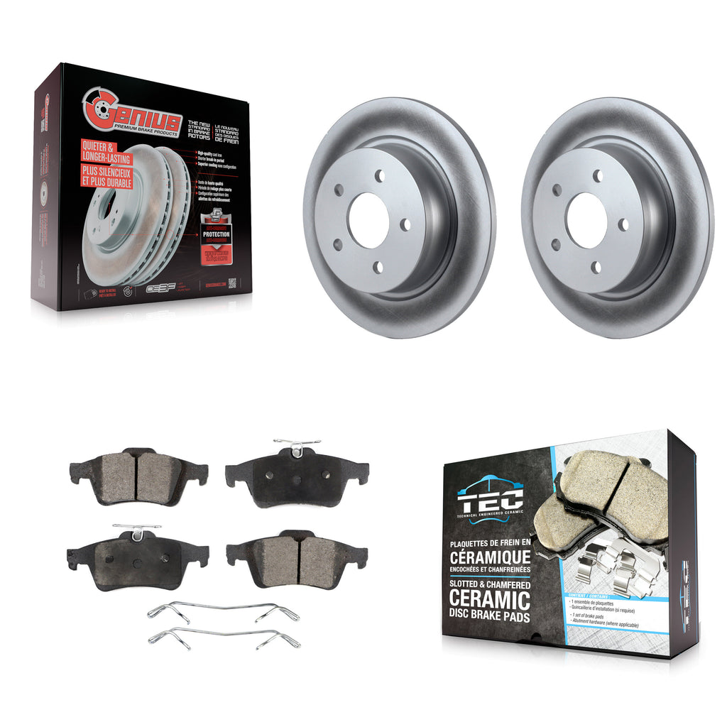 Rear Coat Disc Brake Rotor Ceramic Pad Kit For Ford Escape Transit Connect C-Max