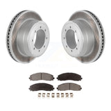 Rear Coat Disc Brake Rotor Ceramic Pad Kit For Ford F-250 Super Duty F-350 F-450