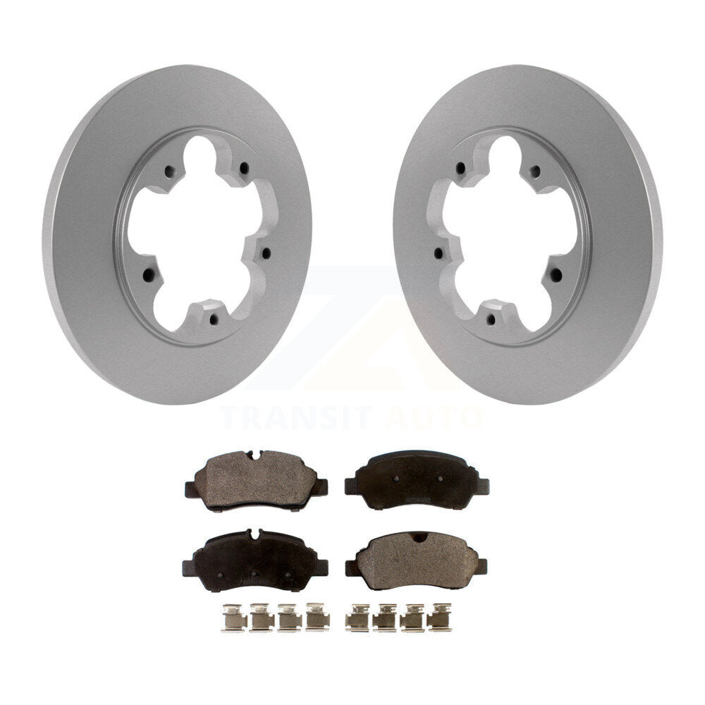 Rear Coated Disc Brake Rotor Ceramic Pad Kit For Ford Transit-250 Transit-350 HD