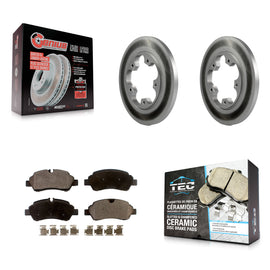 Rear Coated Disc Brake Rotor Ceramic Pad Kit For Ford Transit-250 Transit-350 HD