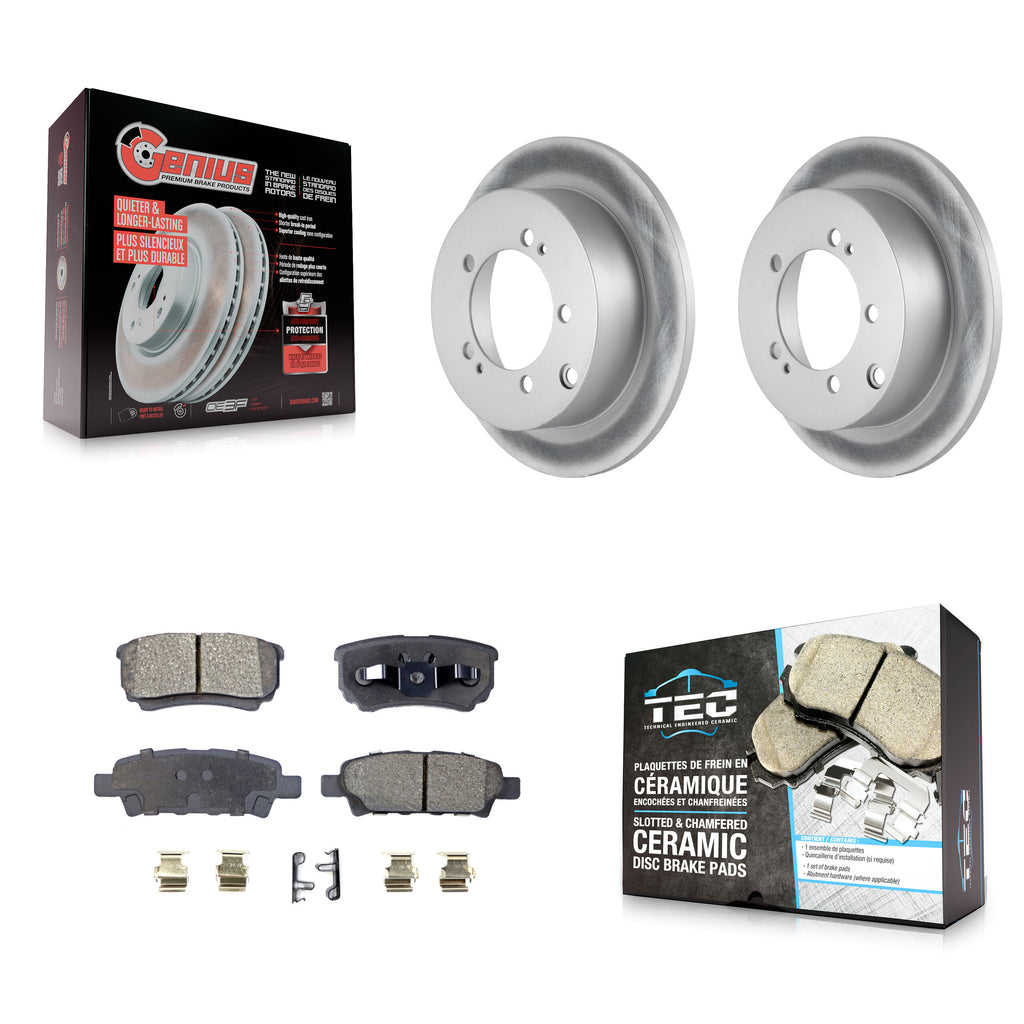 Rear Coated Disc Brake Rotor And Ceramic Pad Kit For Mitsubishi Lancer Outlander