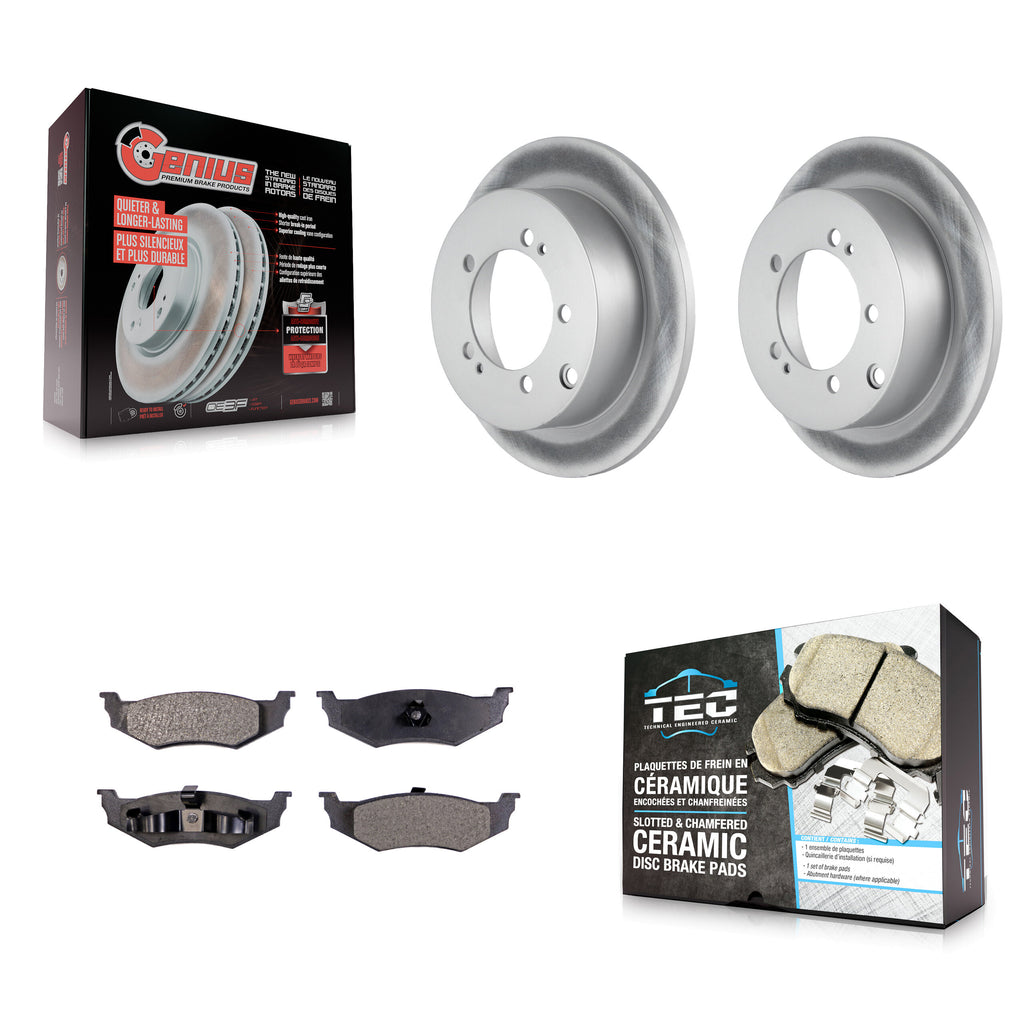 Rear Coat Brake Rotors Ceramic Pad Kit For Dodge Stratus With 14" Factory Wheels