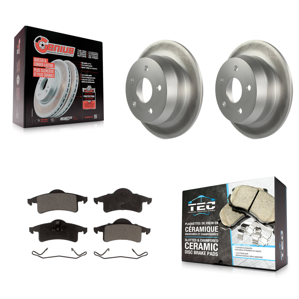 [Rear] 1999-2004 Jeep Grand Cherokee Premium Coated Rotors & Ceramic Pads Brake Kit For Max Braking