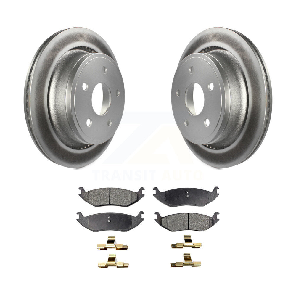 Rear Coated Brake Rotor Ceramic Pad Kit For Ram 1500 Dodge Durango Classic Aspen