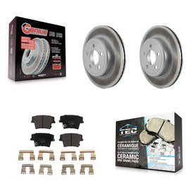 Rear Coat Brake Rotors Ceramic Pad Kit For Dodge Charger Chrysler 300 Challenger