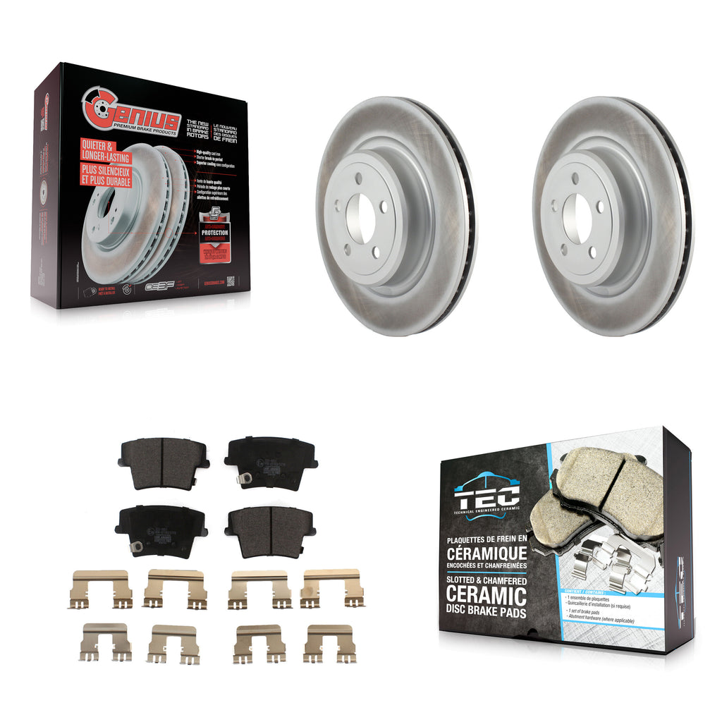 Rear Coated Disc Brake Rotors And Ceramic Pads Kit For Dodge Charger Magnum